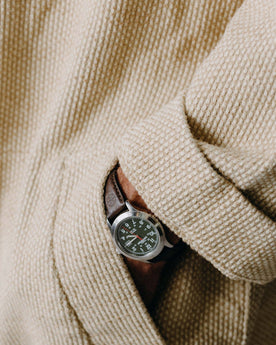 material shot of the belt on The Apres Robe in Natural Sashiko, Accessories by Taylor Stitch