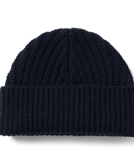flatlay of The Fisherman Beanie in Dark Navy, Accessories by Taylor Stitch