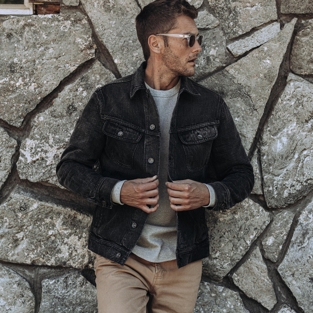 The Long Haul Jacket in Black 3-Month Wash Selvage | Taylor Stitch