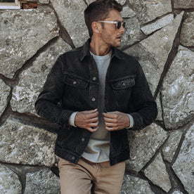 The Long Haul Jacket in Black 3-Month Wash Selvage - featured image