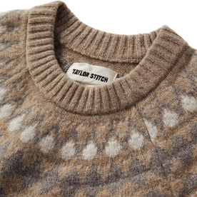 material shot of the collar on The Magnus Sweater in Natural
