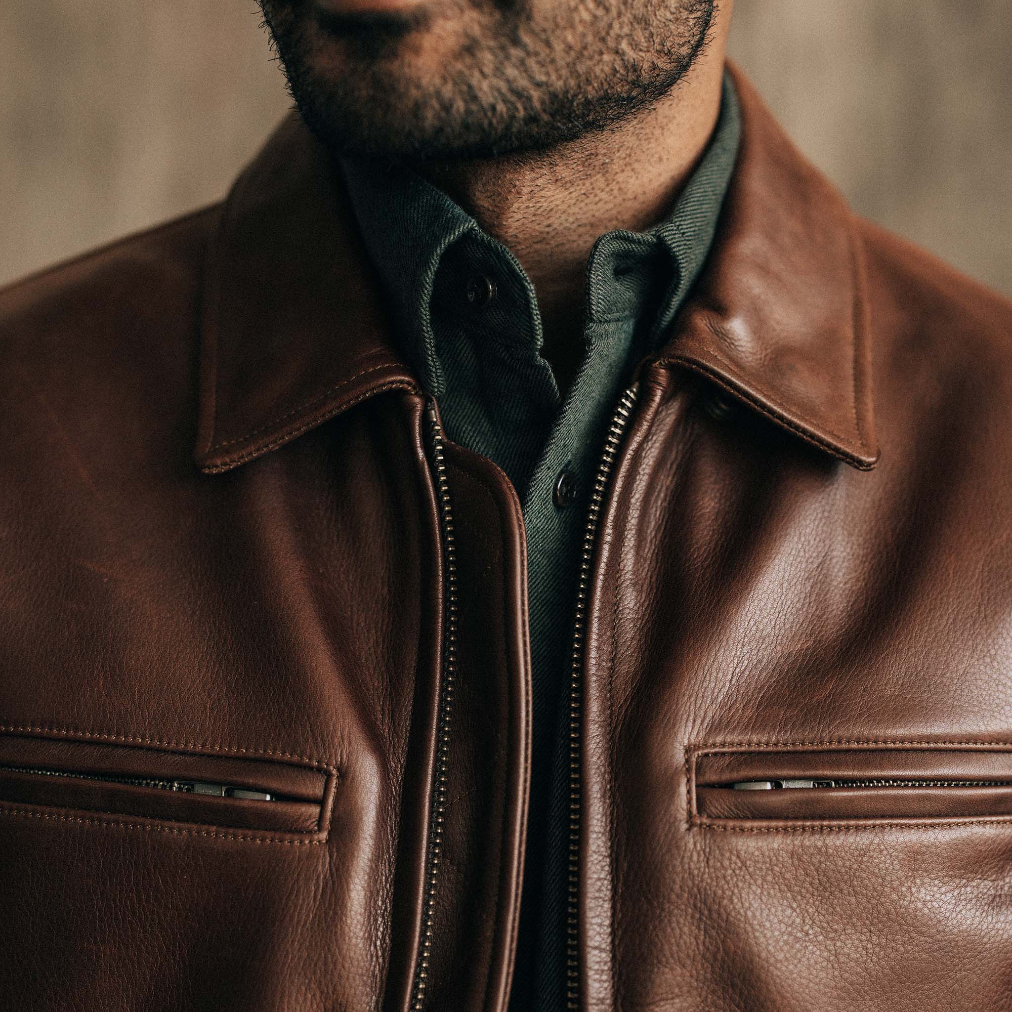 The Moto Jacket in Espresso Steerhide Taylor Stitch