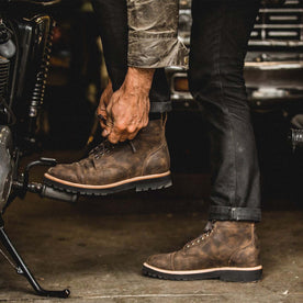 The Moto Boot in Espresso Grizzly - featured image