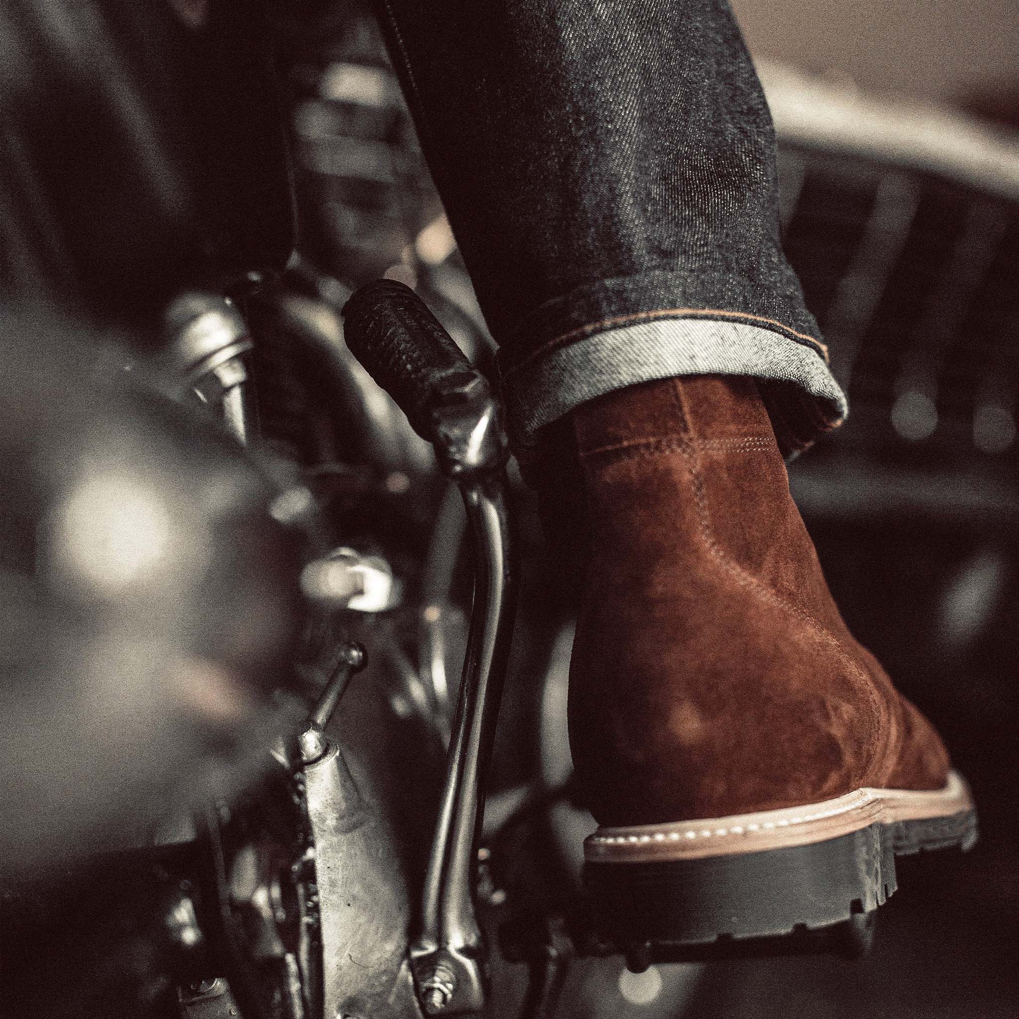 Suede moto boots online