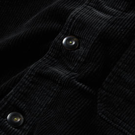 material shot of the buttons on The Ojai Jacket in Coal Cord