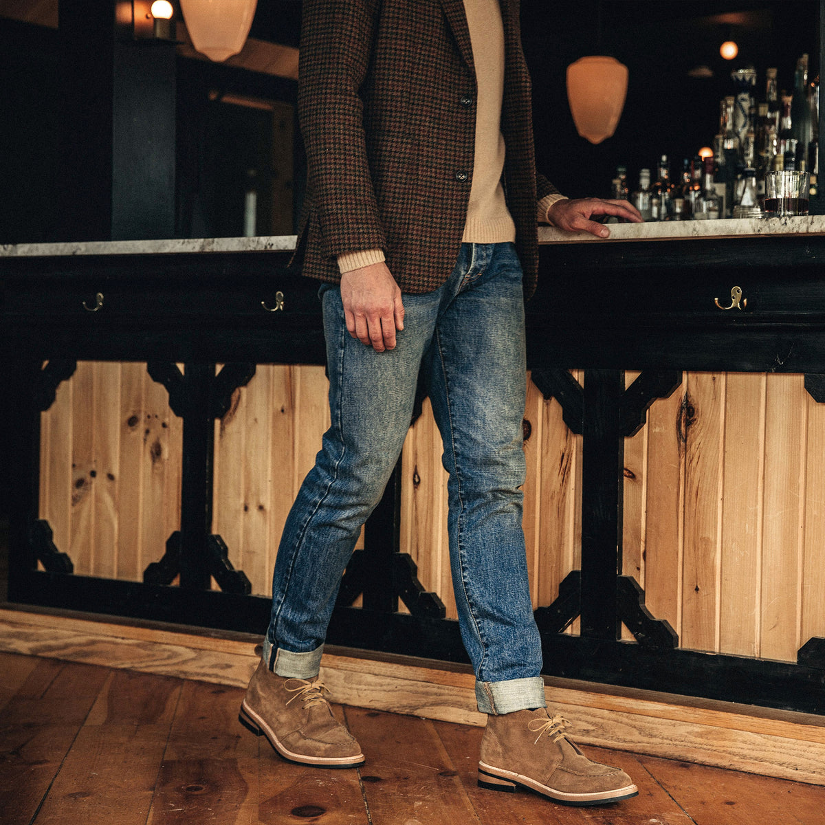Mens 8 Taylor Stitch Forester Chukka Boot Brown Suede Ankle Vibram Leather The Ranch Boot in Redwood Waxed Suede | Men main image 4