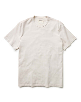 flatlay of The Organic Cotton Tee in Vintage White, Knits by Taylor Stitch