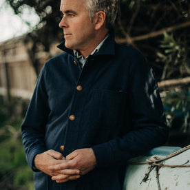 The Ojai Jacket in Navy Boiled Wool - featured image