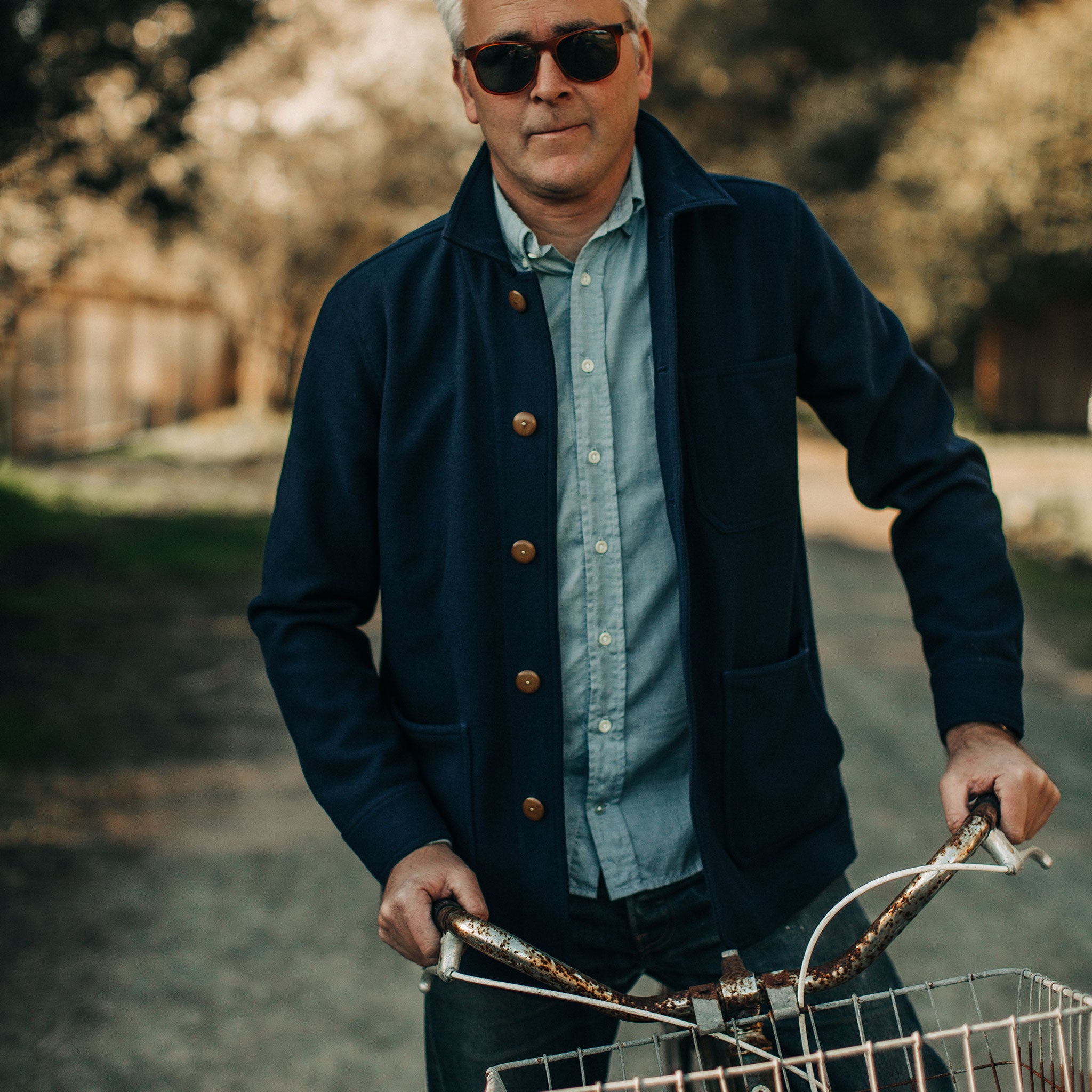 The Ojai Jacket in Navy Boiled Wool | Taylor Stitch