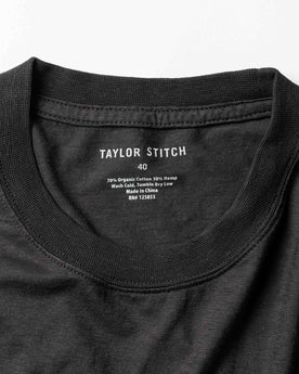 material shot of The Cotton Hemp Tee in Charcoal, Knits by Taylor Stitch