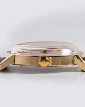 material shot of the side of The 1972 Timex Marlin Gold, Accessories by Taylor Stitch