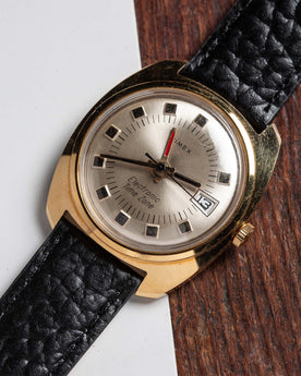 editorial image of the watchface on The 1974 Timex Electronic Time Zone, Accessories by Taylor Stitch