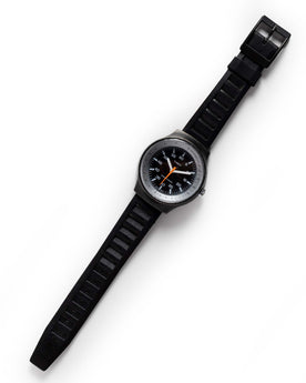 flatlay of the 1977 Timex Black Max, Accessories by Taylor Stitch