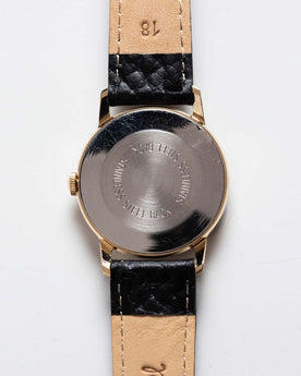 material shot of the back of The 1970 Timex Mercury "MLK", Accessories by Taylor Stitch