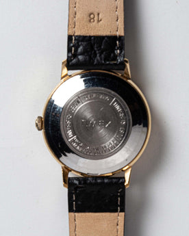 Back of Flat lay of Timex 1970 Viscount, Accessories by Taylor Stitch