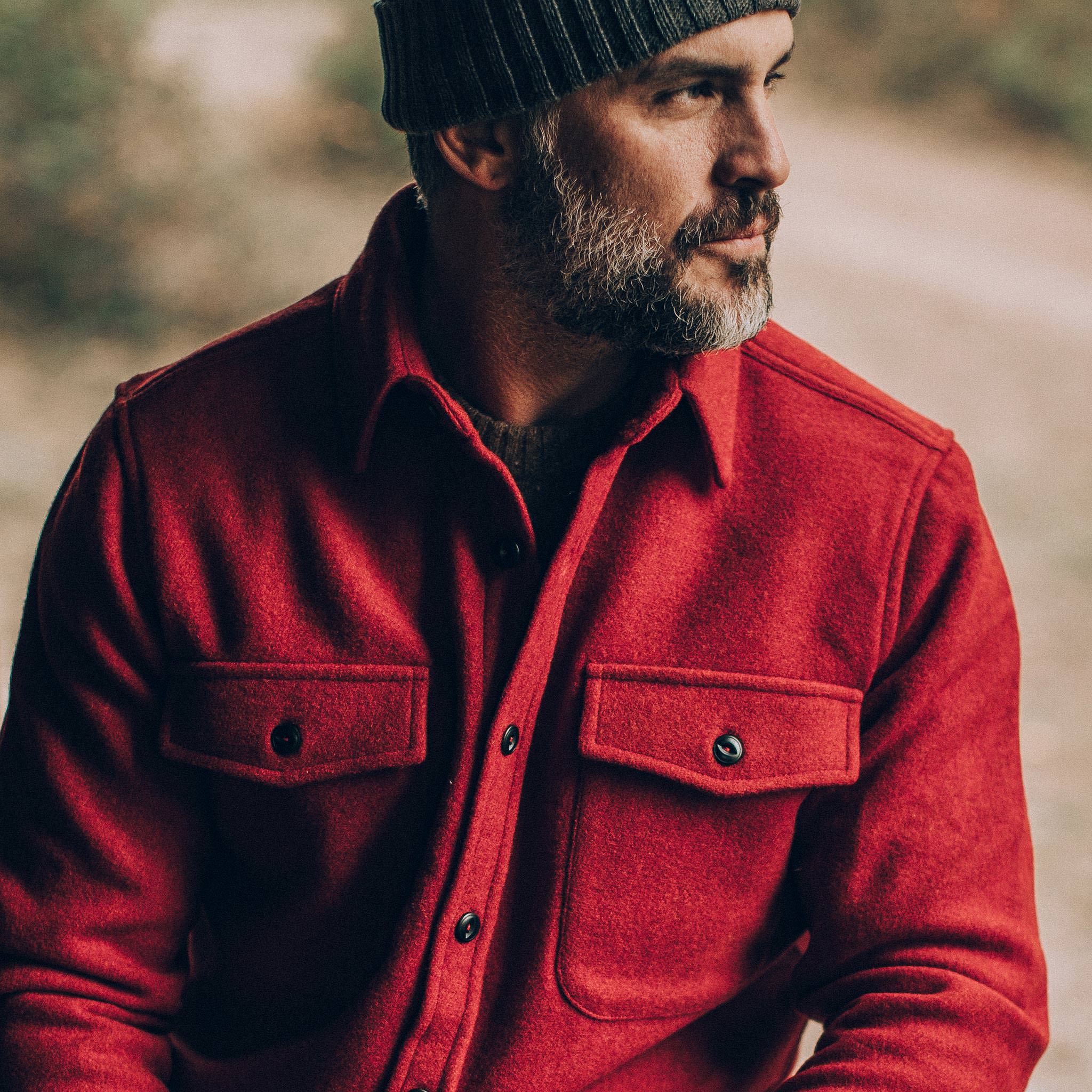 The Maritime Shirt Jacket in Clifford Red | Taylor Stitch