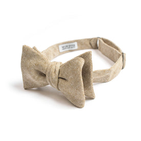 Khaki Linen Chambray Bow Tie: Featured Image
