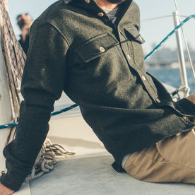 The Maritime Shirt Jacket in Moss Donegal Wool: Alternate Image 6