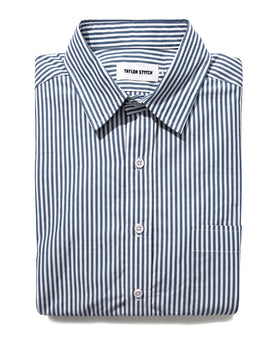 The Short Sleeve California in Navy Stripe Poplin: Alternate Image 7, Wovens by Taylor Stitch
