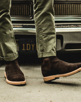 The Ranch Boot in Weatherproof Chocolate Suede: Alternate Image 3, Footwear by Taylor Stitch