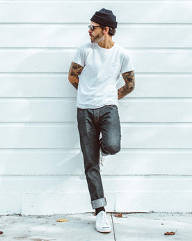 Dave in street style and a beanie, Denim by Taylor Stitch