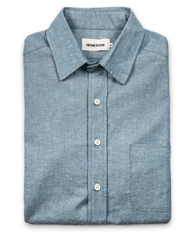 The Short Sleeve California in Slub Chambray: Featured Image, Wovens by Taylor Stitch