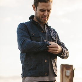 The Long Haul Jacket in Navy Waxed Canvas: Alternate Image 1