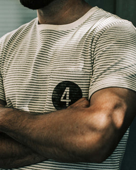 The Fourtillfour Heavy Bag Tee in Ash Stripe: Alternate Image 2, Knits by Taylor Stitch
