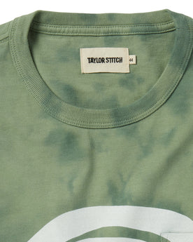 material shot of the label and ribbed collar on The Organic Cotton Long Sleeve in Ecology Center, Knits by Taylor Stitch
