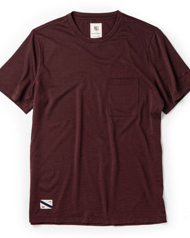 flatlay of The Merino Tee in Wine, Knits by Taylor Stitch