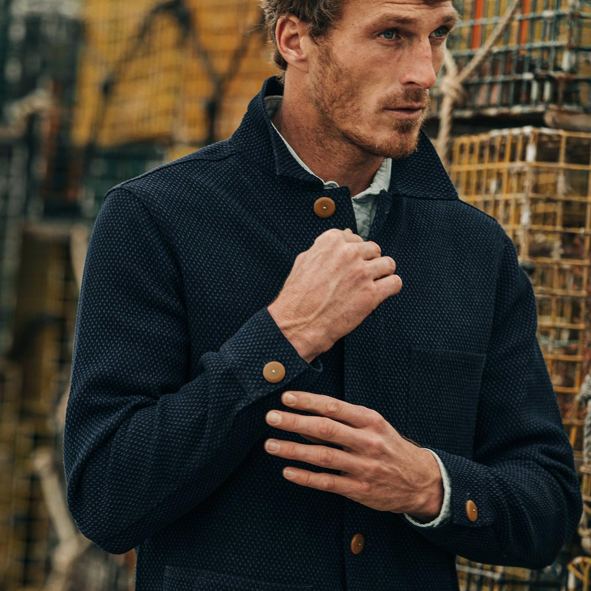 The Ojai Jacket in Indigo Diamond Plate | Taylor Stitch