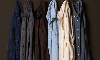 Lineup of Taylor Stitch shirts