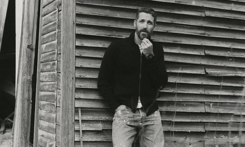 fit model posing in corduroy jacket