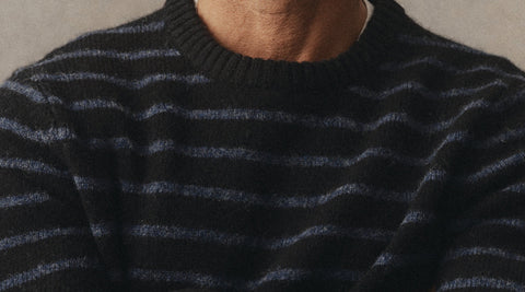 fit model showing off The Lodge Sweater