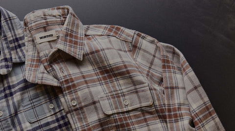 Close up of The Ledge Men's Flannel Shirts