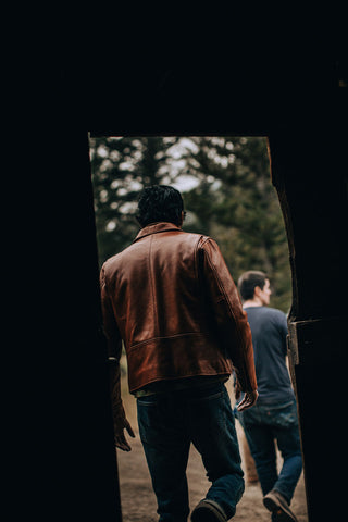 the moto jacket in whiskey steerhide