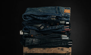 Stack of Taylor Stitch denim jeans