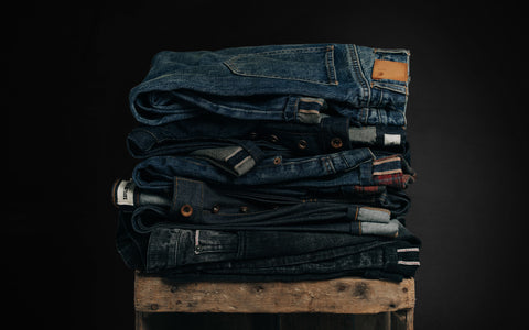 Stack of Taylor Stitch denim jeans