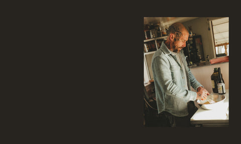 Chef Scott Clark cooking in The Division Shirt