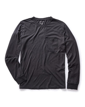 flatlay of The Cotton Hemp Long Sleeve Tee in Charcoal, Knits by Taylor Stitch