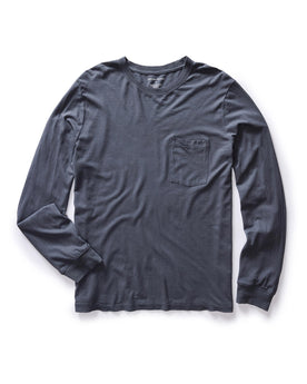 flatlay of The Cotton Hemp Long Sleeve Tee in Navy, Knits by Taylor Stitch