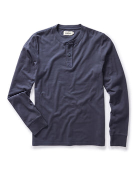 flatlay of The Organic Cotton Henley in Navy, Knits by Taylor Stitch