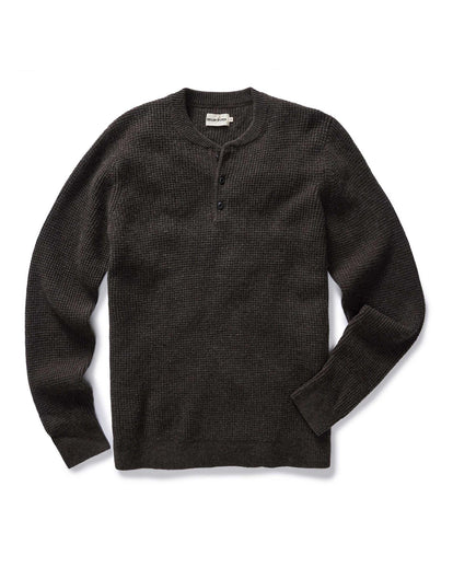 flatlay of The Sidecountry Sweater in Coffee Heather Merino Waffle