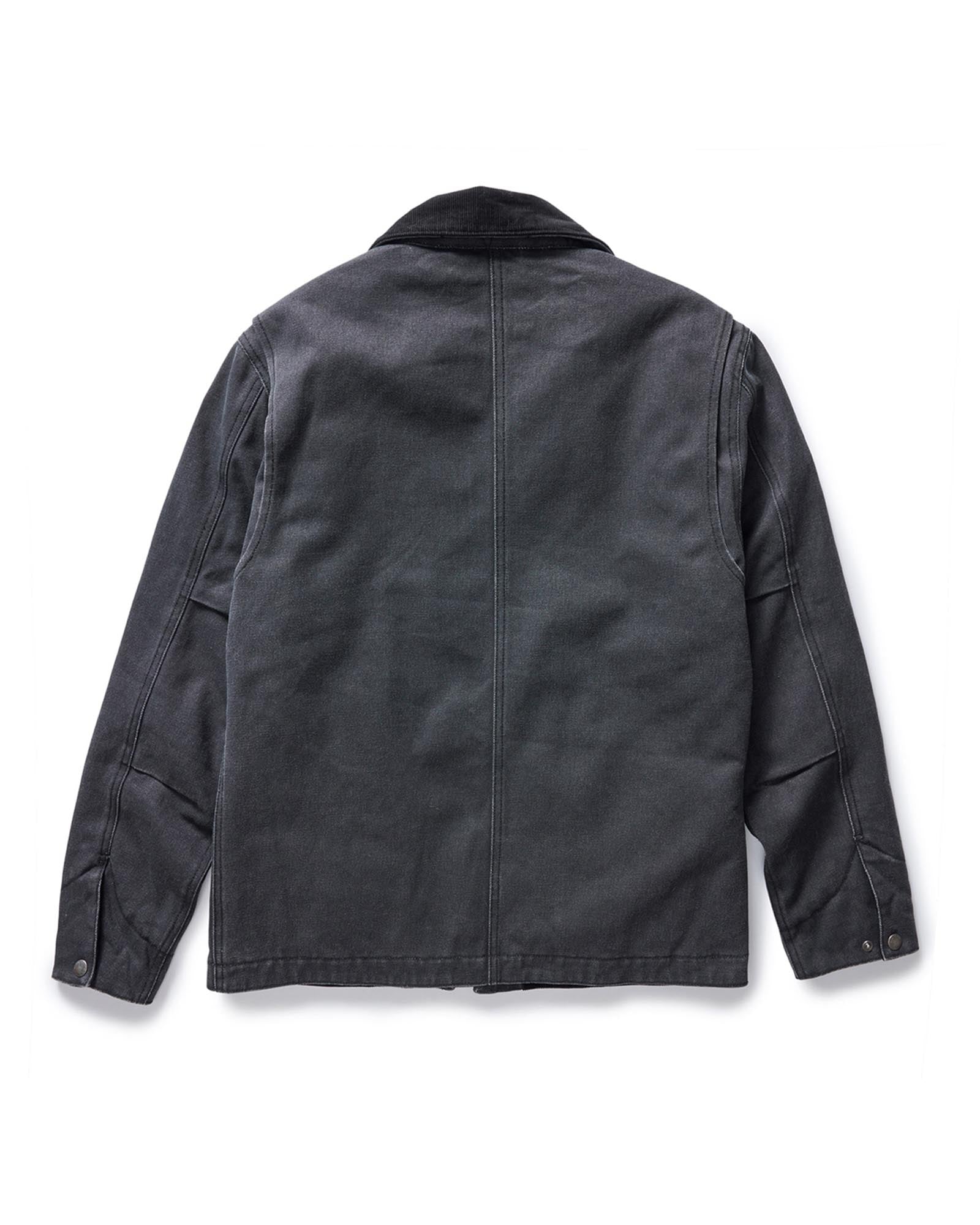 flatlay of the back of The Workhorse Jacket in Coal Chipped Canvas, Outerwear by Taylor Stitch