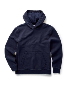 flatlay of The Apres Hoodie in Indigo Terry, Knits by Taylor Stitch