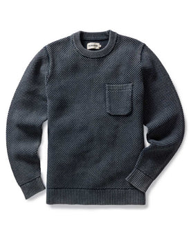 flatlay of The Crawford Crew Sweater in Washed Asphalt, Knits by Taylor Stitch