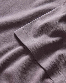material shot of the sleeves on The Organic Cotton Tee in Dried Plum, Knits by Taylor Stitch