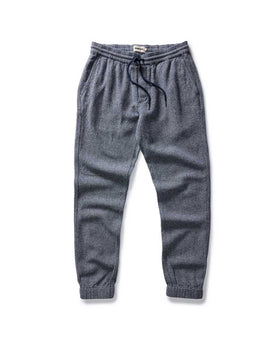 flatlay of The Apres Pant in Navy Linen Tweed, in full, Bottoms by Taylor Stitch