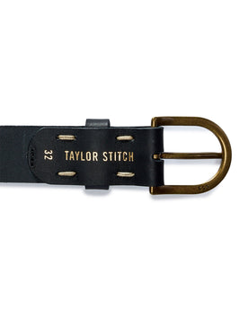 flatlay of the inside buckle on The Foundation Belt in Black, Accessories by Taylor Stitch