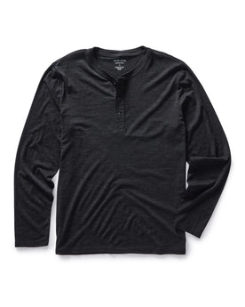 flatlay of The Merino Henley in Heather Black, Knits by Taylor Stitch